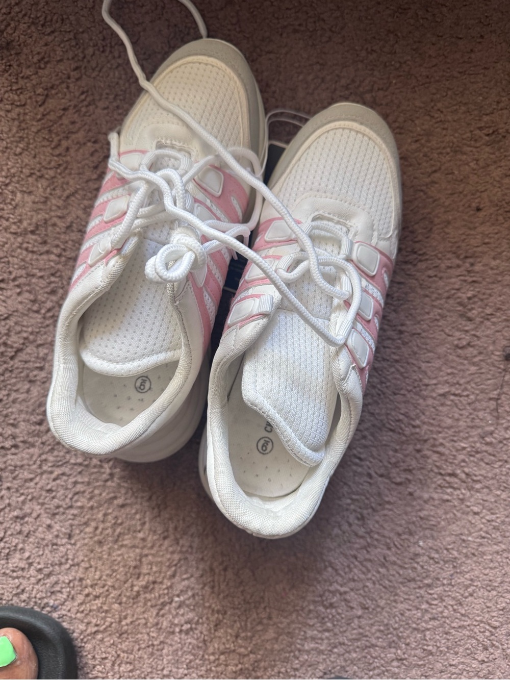 Women’s Charles Albert White Sneakers with Pink Accents size 9 new w/ tags